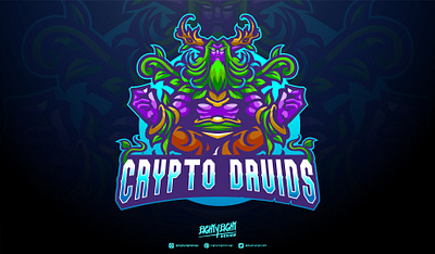 Commission Mascot Logo for Crypto Druids crypto design discord druid emoji emoticon esport facebook illustration logo mascot sport sticker streamer twitch youtube