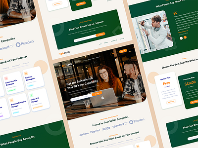 JobSeek - Job Recruitment Landing Page design ecommerce job job application jobfinder jobs landing page office recruitment resume cv ui ui design user interface ux vacancy web website website design