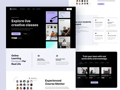 Edtech Platform - Landing Page class clean design e learning edtech education education platform landing page minimal modern online course online platform teaching technology ui design uiux web website whitespace