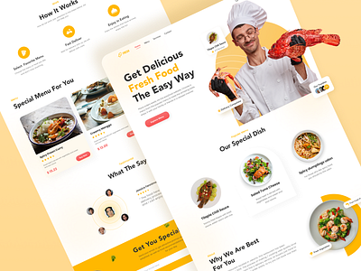 FRESH - Landing Page design easy figma figmadesign fish food landingpage order ui uiux uix website