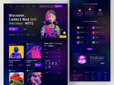 NFT Art Finance Website bitcoin bitcoin exchange bitcoin wallet cpdesign creativepeoples crypto art crypto exchange cryptocurrency dark ethereum ico landing page neon nft nft art nft landing page design nft website token trending web design