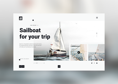 Landing page - Daily UI 003 app boat card chill daily ui dailyui design illustration sea summer ui vacation water