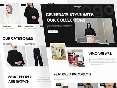 Dianggo - Fashion Landing Page clean clothing ecommerce fashion fashion store fashion website hero homepage landing page minimalist modern online store streetwear style uiux web web app web design website woman