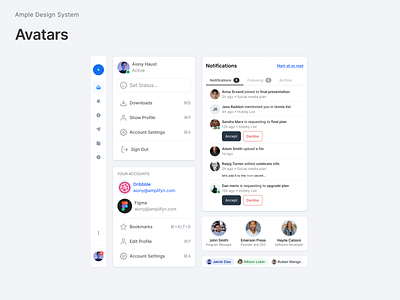 Ample Design System | Avatars ample ample design system amplifyn avatar avatar component avatar design components design design system figma figma design system patterns sass software as a service ui