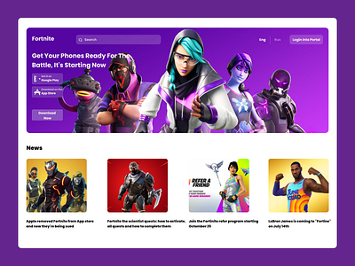 Fortnite adobexd app fortnite graphic design mobile mobile design product design ui ui design website design