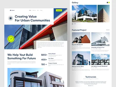 Uptown - Architecture Agency Landing Page agency architecture clean design landing page real estate ui ui design web design website