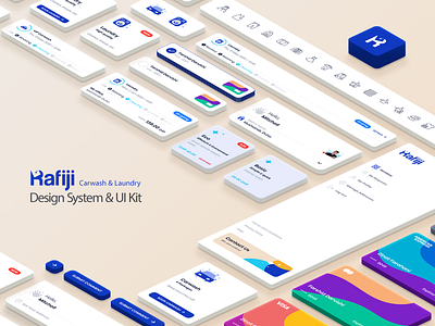 Rafiji (beta version) | Carwash & Laundry | Design System 3d app bank bank card design button card carwash icon design system header icon isometric laundry icon redesign service card sidebar ui ui kit ux web app