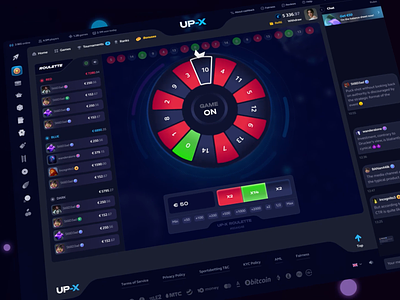 UP-X Reel'22 apps casino crash dark ui dashboard finance gambling game interface gaming illustration interaction interface lottery player product design roulette service slots ui web design