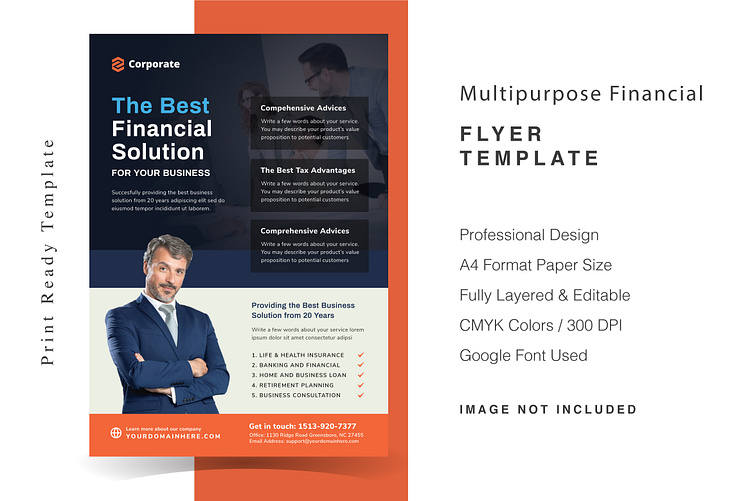 Multipurpose Financial Business Flyer Template by ianmikraz on Dribbble