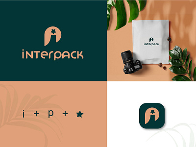 interpack logo branding custom logo design flat icon identity ip logo logo mark logodesign minimal symbol text logo