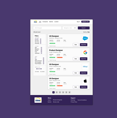 Job portal page (redesign) dailyui design figmaa figmadesign redesign ui ui design uidesign webdesign