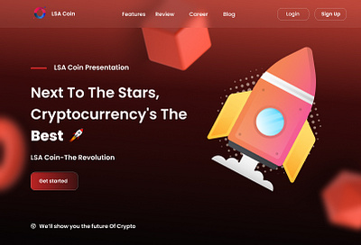 Landing page / Glassmorphism effect 3d coin colorful crypto design glassmorphism graphic design landingpage token ui ux