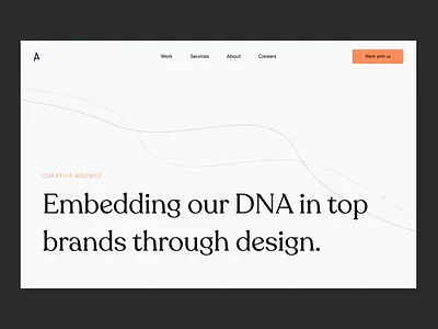 Agency Hero Page Version 1 concept design ui web design website