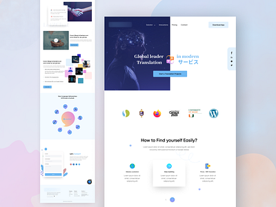 Translation Landing page adobe illustration adobe photoshop agency landing page courses landing page education graphic design landing page landing page design language translator mobile app design modern landing page responsive landing page translate translation landing page ui uiux user interface ux design web page design website design