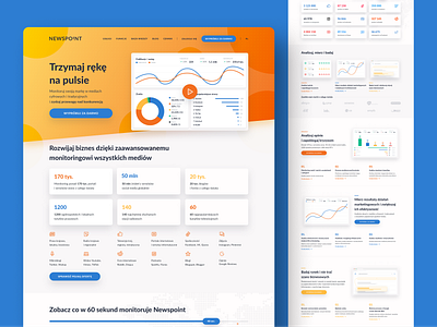 Monitor Media App app charts colors design faq homepage marketing pricing ui user experience user interface ux visual identity web webdesign website