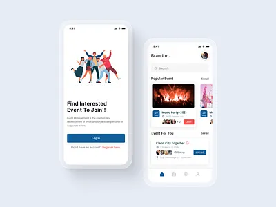 Event Management App UI Design android app app design app ui event finding event management ios party app ui ui design