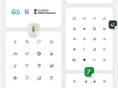 Iconography for IIT Ropar Website agriculture branding brush strokes custom design farming graphic design icon design icons rough stroke smart farm ui website design