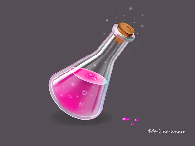 Casual Game Item. Magic Bottle. Tutorial. 2d 2dart 2dgame assets bottle conceptart design flask gameassets gamedesign gamedev gameitem gameui icon illustration magic mobilegame props tutorial