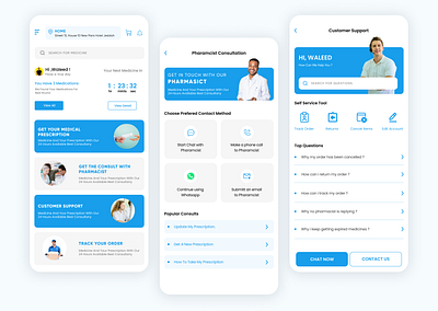 Refill Prescription App Design branding design illustration logo ui ui design uidesign ux ux design vector