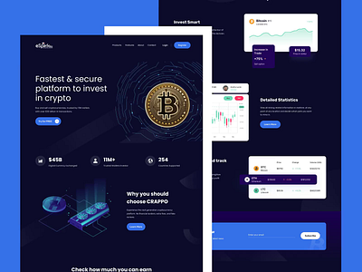 Crypto Trading Platform adobe xd application design bitcoin crypto cryptotrading cryptotradingplatform design illustration logo minimal minimalist mobile ui ui visualization