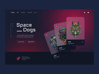 NFT landing page banner bitcoin coins crypto crypto art cryptolandingpage design ethereum landing page nft noise token ui ux web webdesign website