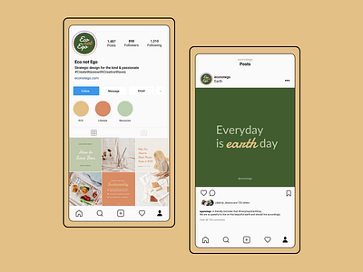 Eco Not Ego Instagram Templates canva templates graphic design illustration instagram instagram template social media designs sustainable design