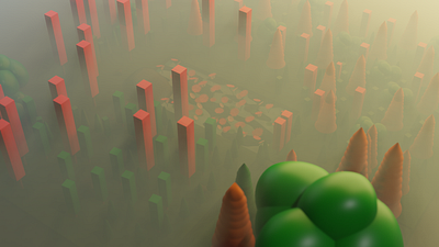 Foggy Morning low poly 3D Modeling 3d 3d modeling blender drone fogg low poly water flower