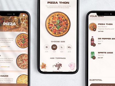 Gourmand — Food Delivery App app bag branding cart delivery design drinks food graphic design illustration mobile shop ui ux vector