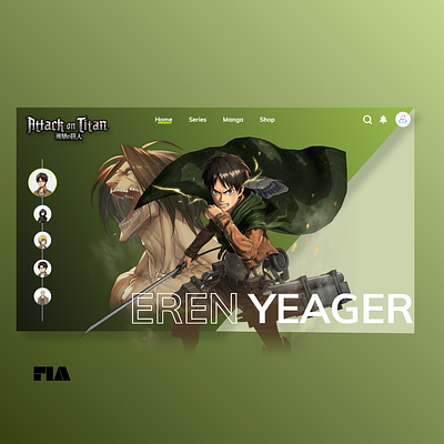 Attack On Titan Web Concept anime aot attack on titan eren yeager fanart graphic design landing page levi ackerman mikasa ackerman prototyping ui uiux ux webdesign