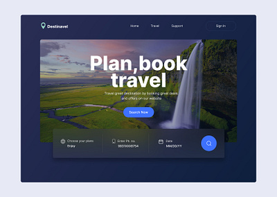 Destinavel Website clean color creative design design thinking flat header hero hero header homepage minimal product design product page typography ui user interface ux web web design website