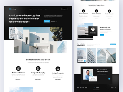 Landing Page - Architecture Studio agency architect architectural architecture architecture design art civil engineering design studio home page interior architecture interior design interiors landing page minimalist modern design property real estate ui design ux design website