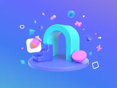 3D illustration for a website - uMake + Templates 3d 3d gradient 3d illustration app design illustration ui website illustration