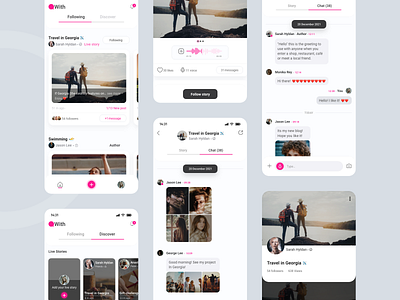 With - Social Media App adobe xd mobile app mobile design redesign social media ui ui design