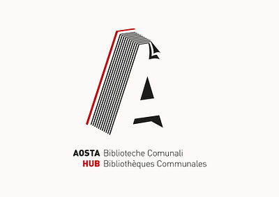 Aosta HUB book logo brand brand identity branding creativity design graphic design icona identity identità illusion illustration illustrator library book library logo logo marchio op art op art logo symbol
