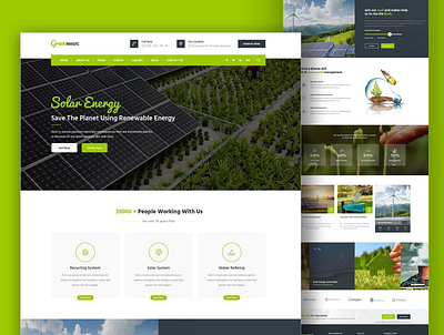 Solar Energy landing page eco environmental green green energy grid hero image home page landing landing page layout renewable energy solar solar power typography ui ux web web design webdesign website