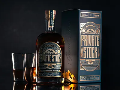 Grand Teton Distillery Private Stock bottle packaging spirits whiskey