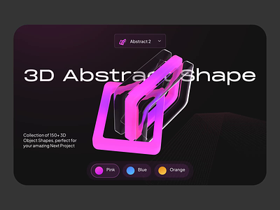Pinxo 3D Abstract 3d 3d illustrations 3d object 3d shape animation design gradient landing page screen ui