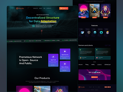 Prometeus Labs Website Redesign Concept blockchain landing page blockchain website branding crypto landing page crypto ui design crypto website cryptocurrency landing page dark landing page dark theme landing page design metaverse landing page metaverse website minimal nft landing page nft website redesign concept staking landing page staking ui design staking website uiux