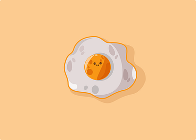 Fried egg Kawaii Illustration app design graphic design icon illustration logo vector