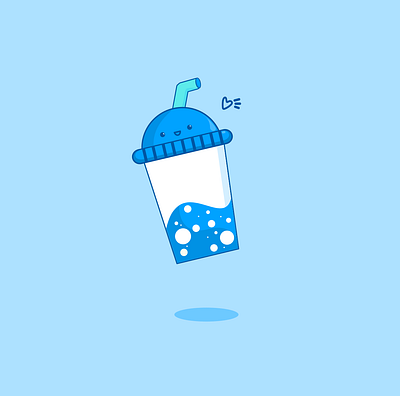 Blue Drink Kawaii Illustration