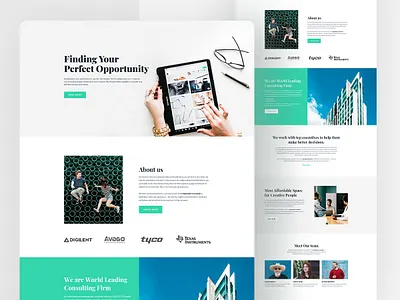 Creative Agency Website UI Design agency business landing page creative design free psd psd saas startup ui ui design web template website
