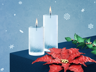 Poinsettia 3dmodeling c4drender candles cinema4d happynewyear merrychristmas newyear poinsettia с4d сhristmas