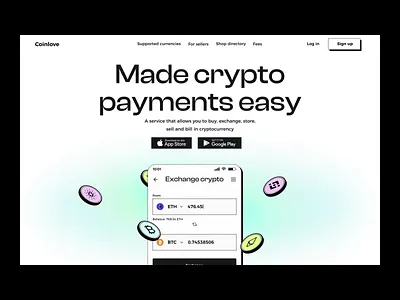 Coin love home page interaction animation app application crypto design home page interaction ios mobile ui ux web web animation web crypto web design web interaction website