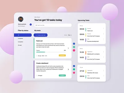 Task Manager ✨ colorful concept dashboard design like minimal task manager trend typography ui uiux ux vector
