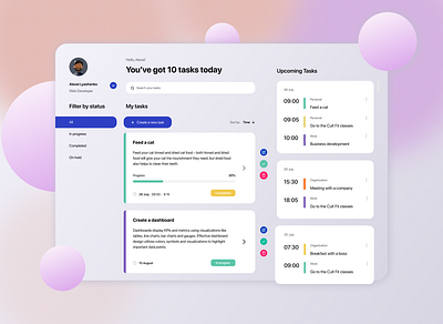 Task Manager ✨ colorful concept dashboard design like minimal task manager trend typography ui uiux ux vector