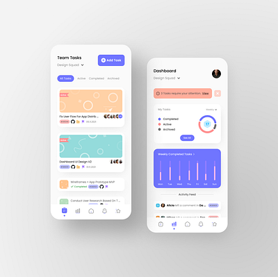 Task Management/Project Management Application UI app ui appui colorful concept flat design interface mobile project management task manager tasks ui user interface