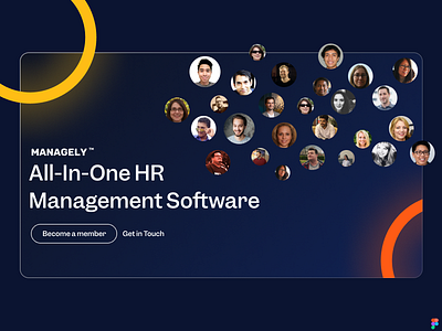 HR Management Software Website 2022 agency blur contact design faces figma glass glassmorphism hr interface qoulio saas software typeface ui ux web web design xd