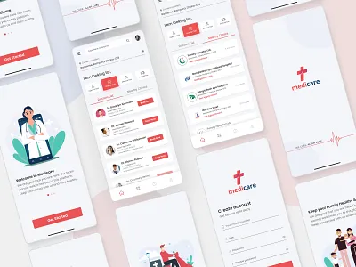 Health Care Mobile App Design clean doctor figma design health care hospital minimal mobile mobile app design ui ux