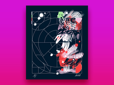 Visual Deluge #1E WIP Animation abstract adobe fresco adobe illustrator collage digital marbling doodle doodles geometric grid illustration marbling photoshop procreate wip