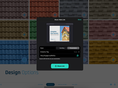 Link Configurator app design ingage ipad presentation sketch ui ux